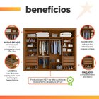 Guarda Roupas Casal Com Espelho 2 Portas De Correr 6 Gavetas