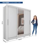 Guarda-roupas Casal Com Espelho 3 Portas 2 Gavetas Com Pés Qu