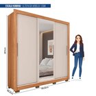 Guarda-roupas Casal Com Espelho 3 Portas 2 Gavetas Com Pés Qu