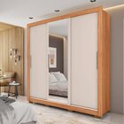 Guarda-roupas Casal Com Espelho 3 Portas 2 Gavetas Com Pés Qu