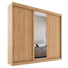 Guarda Roupas Casal Com Espelho 3 Portas De Correr 2 Gavetas