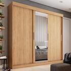 Guarda Roupas Casal Com Espelho 3 Portas De Correr 2 Gavetas