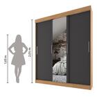 Guarda Roupas Casal Com Espelho 3 Portas De Correr 2 Gavetas