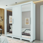Guarda Roupas Casal Com Espelho 3 Portas De Correr 2 Gavetas