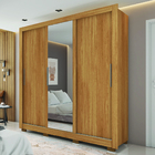 Guarda Roupas Casal Com Espelho 3 Portas De Correr 2 Gavetas