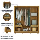 Guarda Roupas Casal Com Espelho 3 Portas De Correr 2 Gavetas