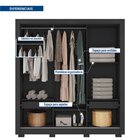 Guarda Roupas Casal Com Espelho 3 Portas De Correr 2 Gavetas