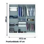 Guarda Roupas Casal Com Espelho 3 Portas De Correr 2 Gavetas