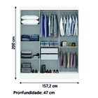 Guarda Roupas Casal Com Espelho 3 Portas De Correr 2 Gavetas