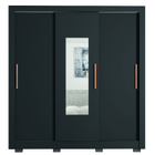 Guarda Roupas Casal Com Espelho 3 Portas De Correr 2 Gavetas