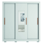 Guarda Roupas Casal Com Espelho 3 Portas De Correr 2 Gavetas