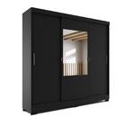 Guarda Roupas Casal Com Espelho 3 Portas De Correr 4 Gavetas