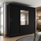 Guarda Roupas Casal Com Espelho 3 Portas De Correr 4 Gavetas