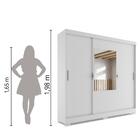 Guarda Roupas Casal Com Espelho 3 Portas De Correr 4 Gavetas