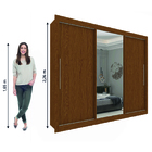 Guarda Roupas Casal Com Espelho 3 Portas De Correr 4 Gavetas