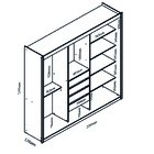 Guarda Roupas Casal Com Espelho 3 Portas De Correr 4 Gavetas