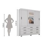 Guarda Roupas Casal Com Espelho 3 Portas De Correr 9 Gavetas