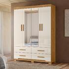 Guarda Roupas Casal Com Espelho 4 Portas 4 Gavetas Miami Made