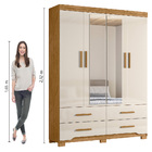 Guarda Roupas Casal Com Espelho 4 Portas 4 Gavetas Miami Made