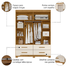 Guarda Roupas Casal Com Espelho 4 Portas 4 Gavetas Miami Made