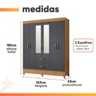 Guarda Roupas Casal Com Espelho 6 Portas 2 Gavetas Mobi Natur