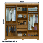 Guarda Roupas Casal Com Espelho 6 Portas 2 Gavetas Valença Fr