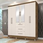 Guarda Roupas Casal Com Espelho 6 Portas 3 Gavetas Com Pés To