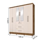 Guarda Roupas Casal Com Espelho 6 Portas 3 Gavetas Com Pés To