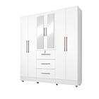 Guarda Roupas Casal Com Espelho 6 Portas 3 Gavetas Com Pés To