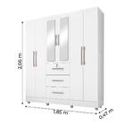 Guarda Roupas Casal Com Espelho 6 Portas 3 Gavetas Com Pés To