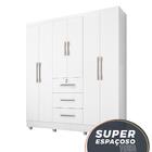 Guarda Roupas Casal Com Espelho 6 Portas 3 Gavetas Com Pés To