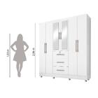 Guarda Roupas Casal Com Espelho 6 Portas 3 Gavetas Com Pés To