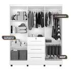 Guarda Roupas Casal Com Espelho 6 Portas 3 Gavetas Com Pés To