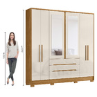 Guarda Roupas Casal Com Espelho 6 Portas 6 Gavetas San Franci