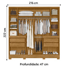 Guarda Roupas Casal Com Espelho Frisado 10 Portas 4 Gavetas A