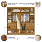 Guarda Roupas Casal Com Espelho Frisado 10 Portas 4 Gavetas A