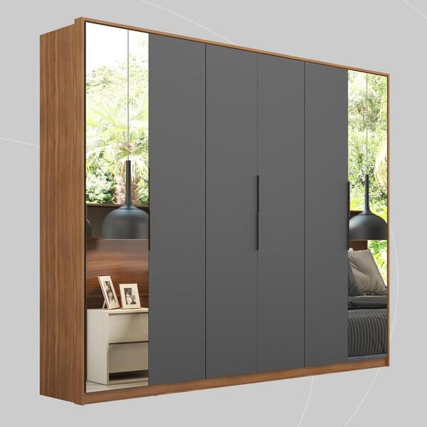 Guarda-roupas Casal Com Espelhos 6 Portas Multimóveis Cr35229
