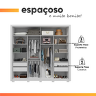 Guarda Roupas Casal Com Ripado E Espelho 2 Portas 4 Gavetas E