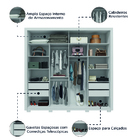 Guarda Roupas Casal Com Ripado E Espelho 2 Portas 4 Gavetas E