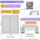 Guarda-roupas Casal E Cabeceira Com 2 Mesas De Cabeceira Mult