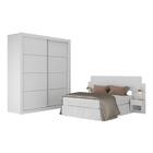 Guarda-roupas Casal E Cabeceira Com 2 Mesas De Cabeceira Mult