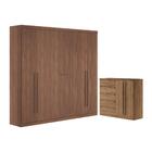 Guarda Roupas Casal E Cômoda 2 Portas Baki Jatobá