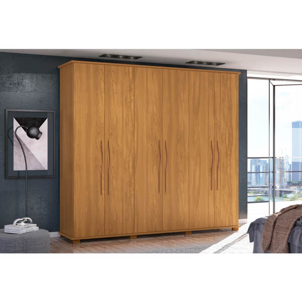 Guarda-roupas Casal Evoque 6 Portas 4 Gavetas - Carvalho