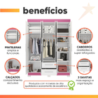 Guarda Roupas Casal Juvenil 6 Portas 2 Gavetas Líbano Branco