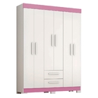 Guarda Roupas Casal Juvenil 6 Portas 2 Gavetas Líbano Branco