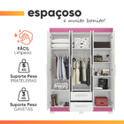 Guarda Roupas Casal Juvenil 6 Portas 2 Gavetas Líbano Branco