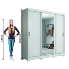 Guarda Roupas Casal Porta Com Espelho 3 Portas De Correr 4 Ga