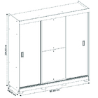 Guarda Roupas Casal Porta Com Espelho 3 Portas De Correr 4 Ga