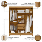 Guarda Roupas Casal Ripado 6 Portas 2 Gavetas Uruguai Madeira