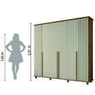 Guarda Roupas Casal Ripado 6 Portas 3 Gavetas Cinamomo / Off